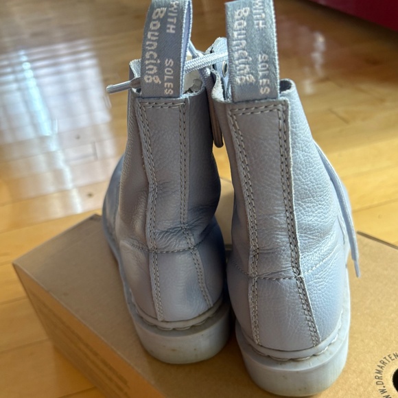 Dr. Martens Light Blue Leather Lace-Up Boots - Picture 8 of 12